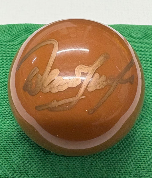 Dennis Taylor Signed BROWN Snooker Ball + Dealer COA