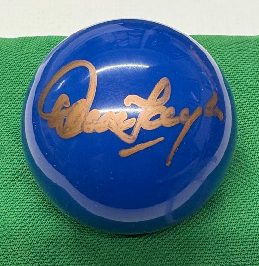 Dennis Taylor Signed BLUE Snooker Ball + Dealer COA