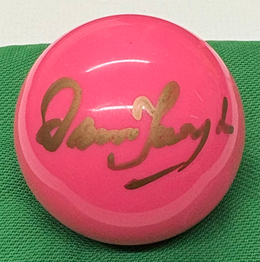 Dennis Taylor Signed PINK Snooker Ball + Dealer COA