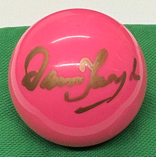 Dennis Taylor Signed PINK Snooker Ball + Dealer COA