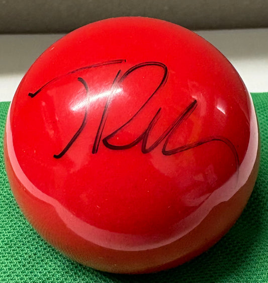 Jimmy Robertson Signed RED Snooker Ball + Dealer COA