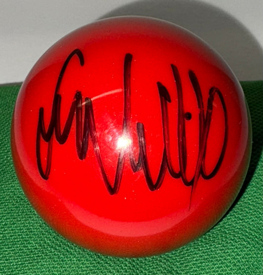 Jimmy White Signed RED Snooker Ball + Dealer COA