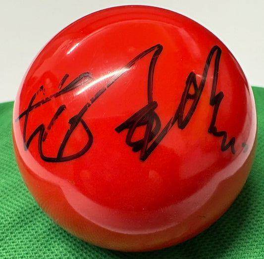 Long Zehuang Signed RED Snooker Ball + Dealer COA