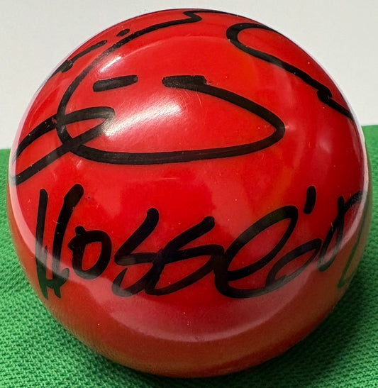Hossein Vafaei Signed RED Snooker Ball + Dealer COA