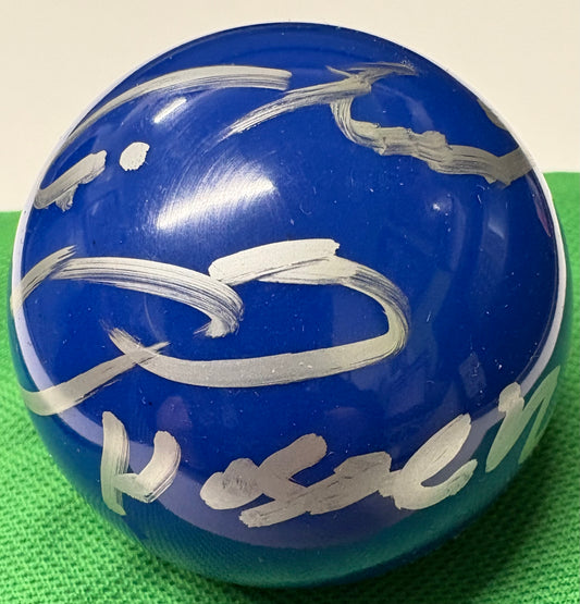 Hossein Vafaei Signed BLUE Snooker Ball + Dealer COA