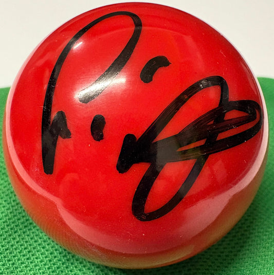 Farakh Ajaib Signed RED Snooker Ball + Dealer COA