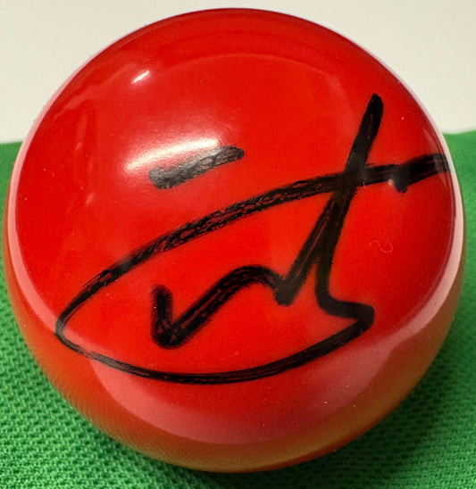 Fan Zhengyi Signed RED Snooker Ball + Dealer COA