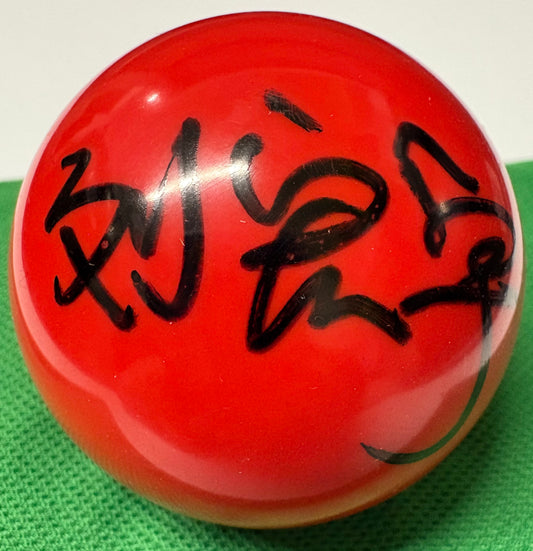 Liu Hongyu Signed RED Snooker Ball + Dealer COA