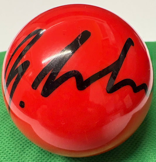 Gary Wilson Signed RED Snooker Ball + Dealer COA