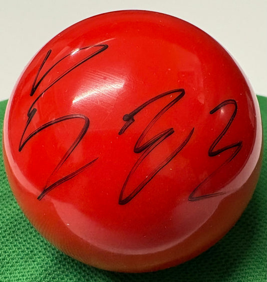 Lyu Haotian Signed RED Snooker Ball + Dealer COA