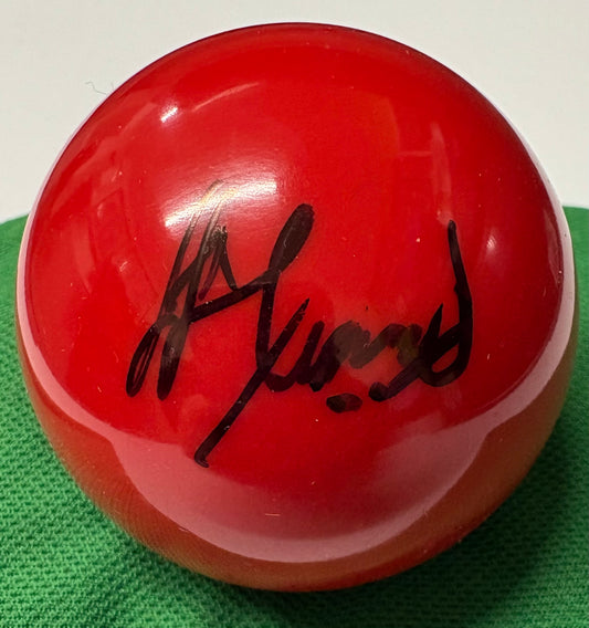 Himanshu Jain Signed RED Snooker Ball + Dealer COA