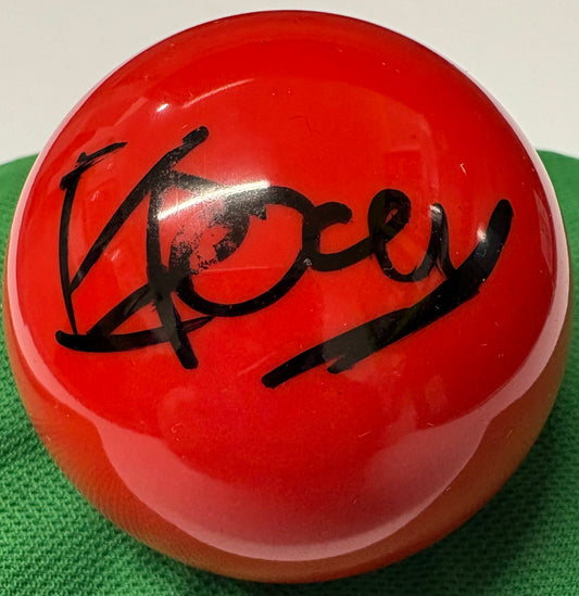 Riley Powell Signed RED Snooker Ball + Dealer COA