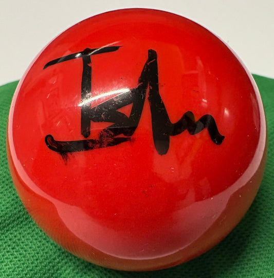 Ishpreet Singh Chadha Signed RED Snooker Ball + Dealer COA