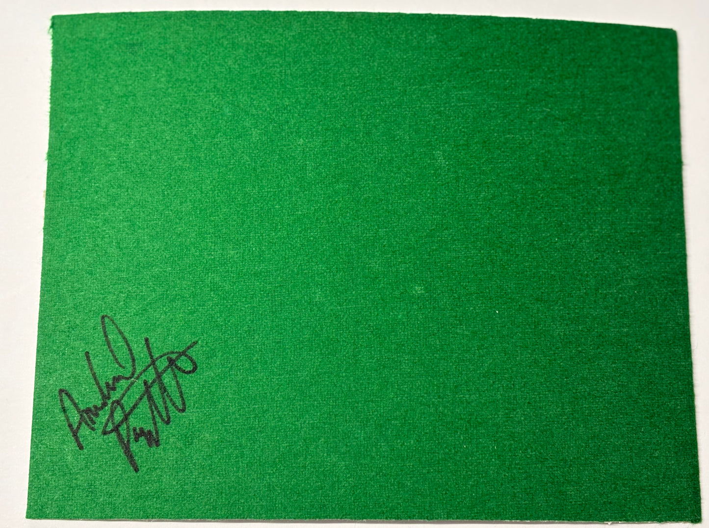 Andrew Pagett Signed Snooker Baize (8x6 inch approx) with COA