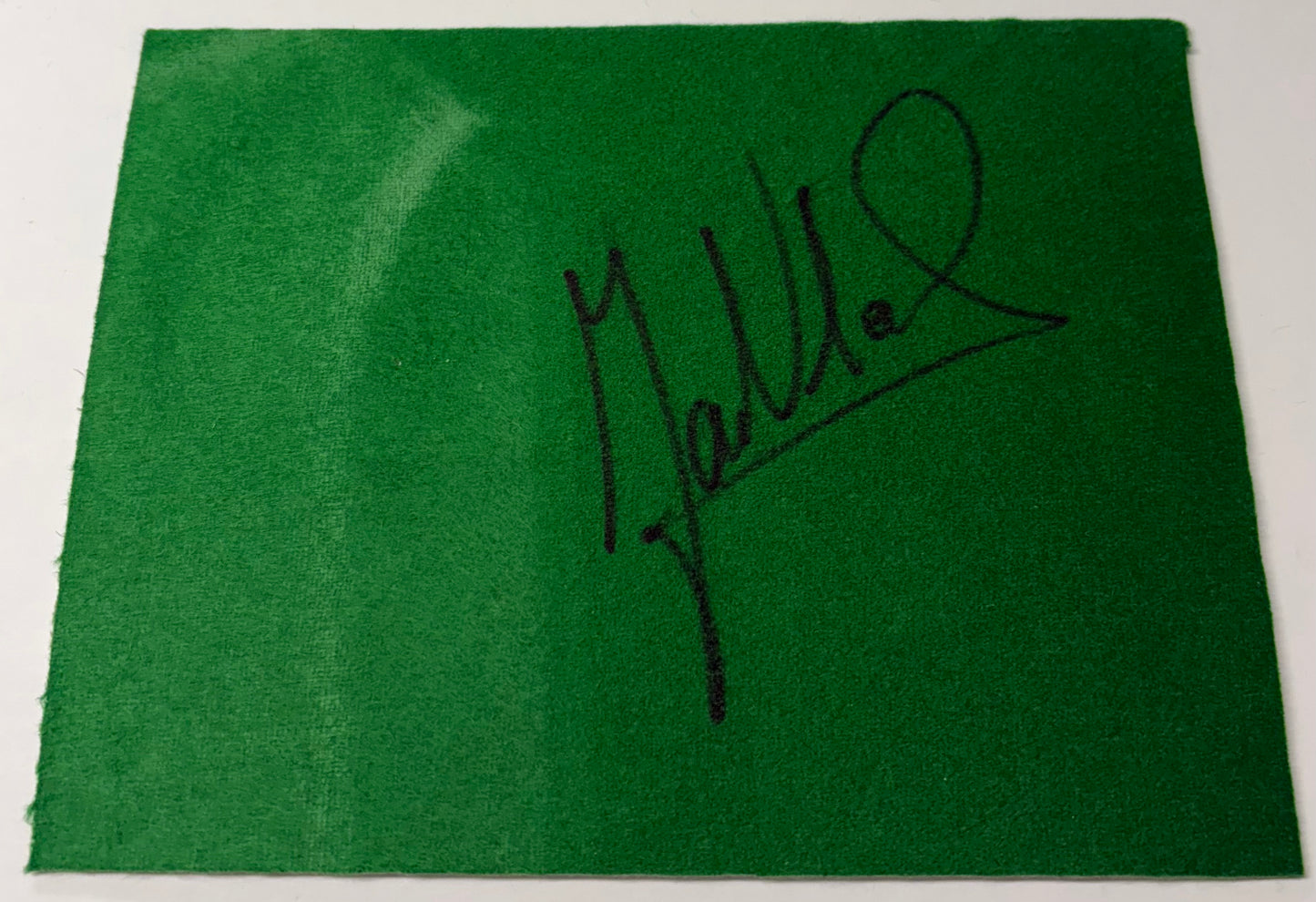 Jan Verhaas Signed Snooker Baize (8x6 inch approx) with COA