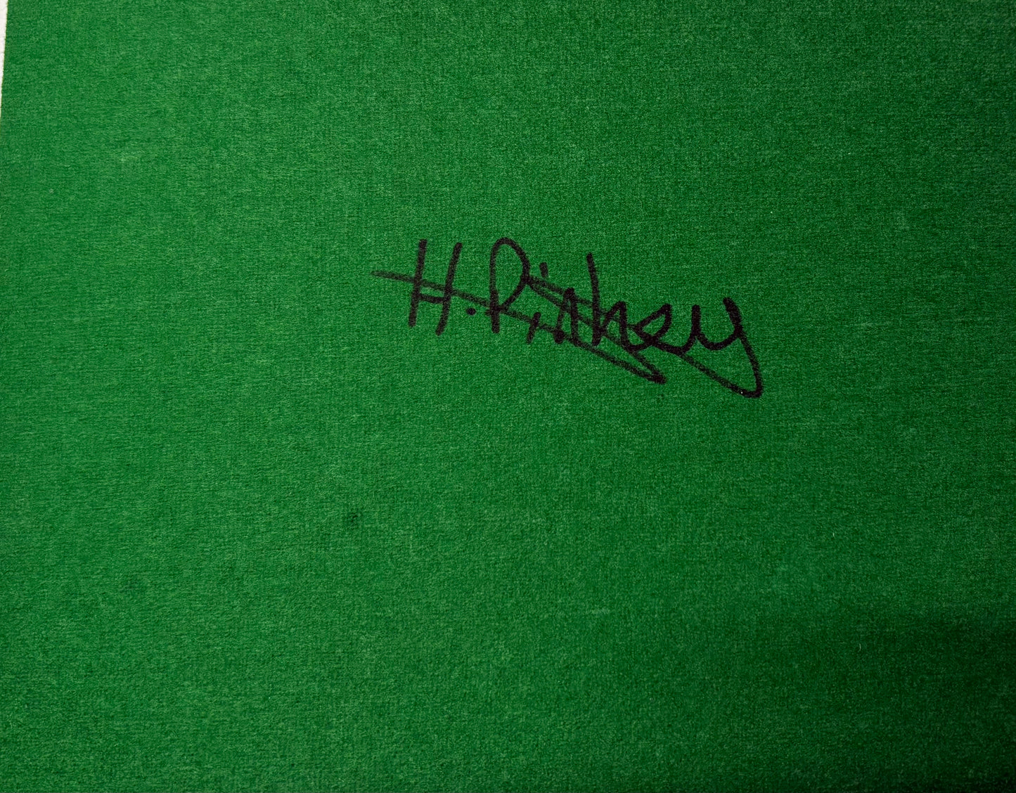 Haydon Pinhey Signed Snooker Baize (8x6 inch approx) with COA