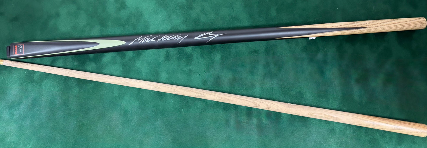 Mark Selby & Luca Brecel Signed Classic Black Snooker Cue with COA