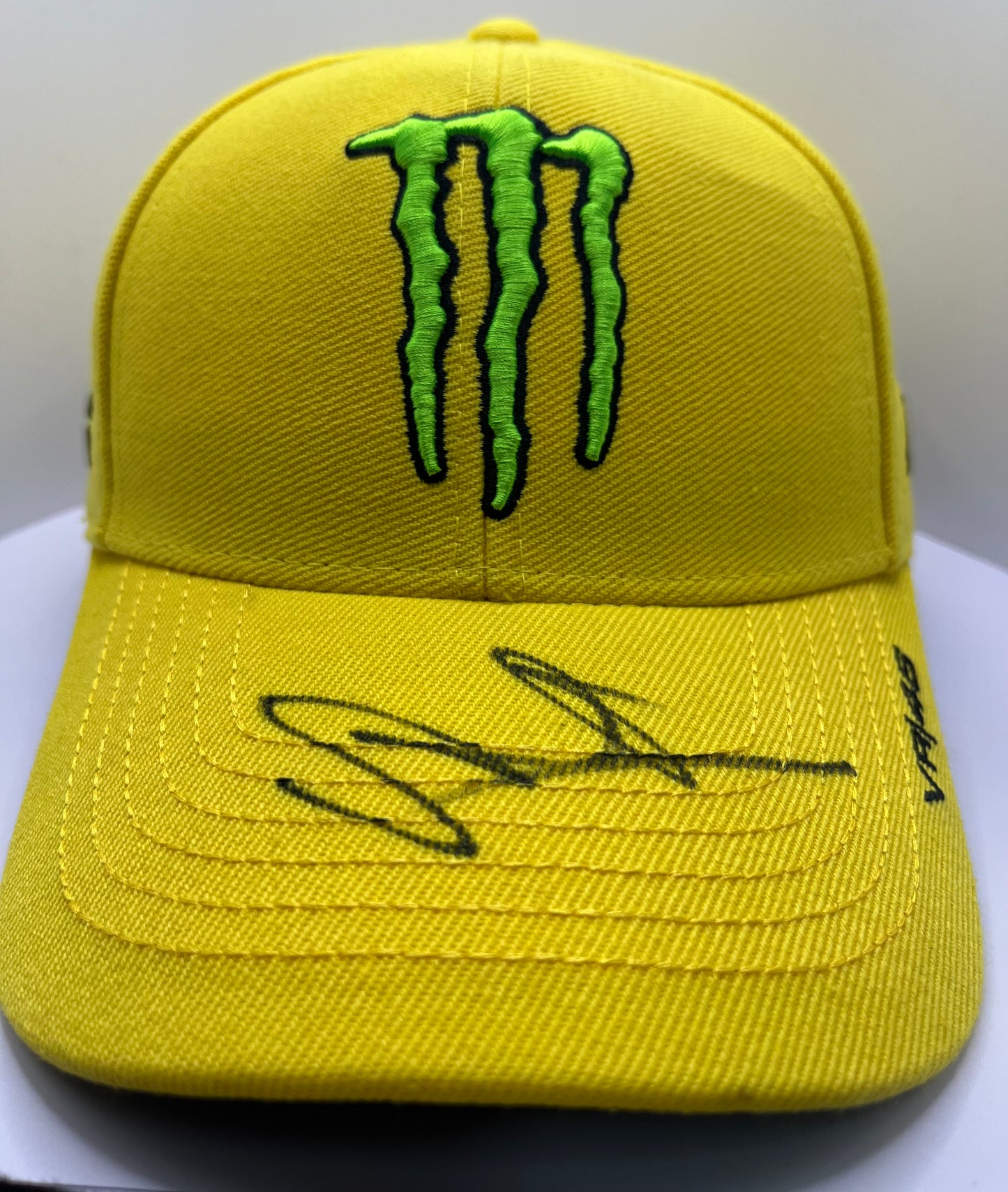 Valentino Rossi Signed Yellow Monster Energy MotoGP Cap with COA