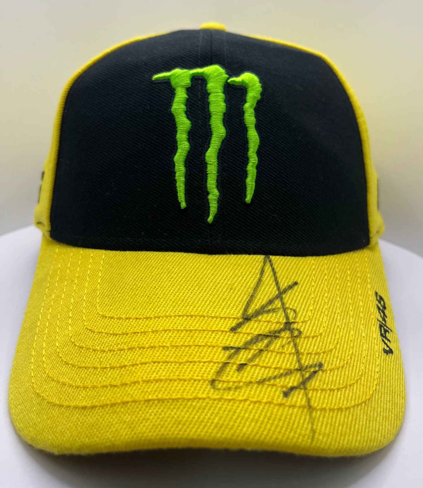 Valentino Rossi Signed Yellow & Black Monster Energy MotoGP Cap with COA
