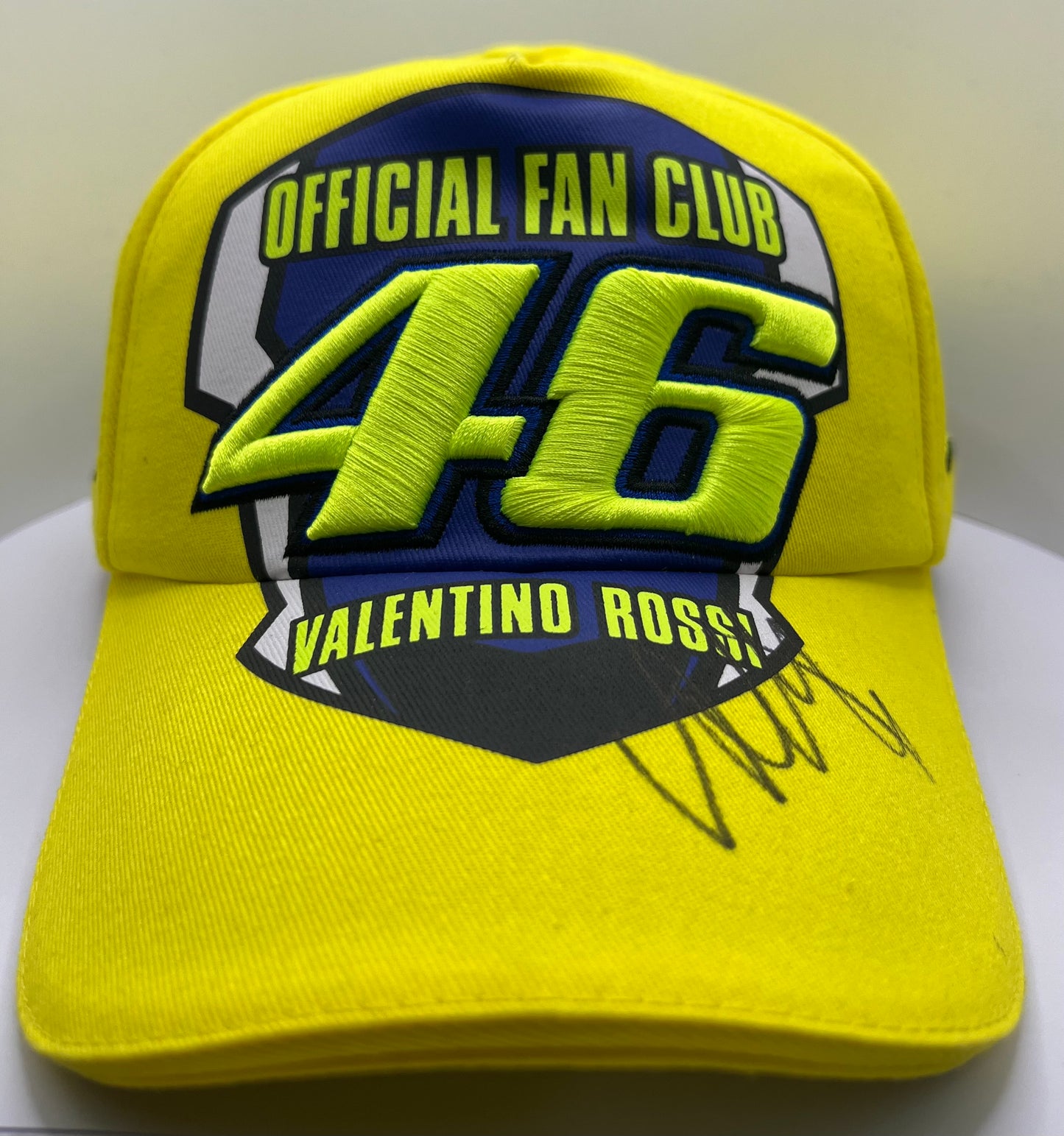 Valentino Rossi Signed Yellow 46 'Official Fan Club' MotoGP Cap with COA