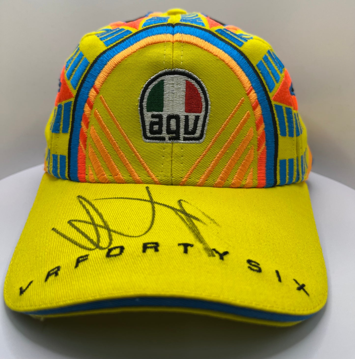 Valentino Rossi Signed AGV VR FortySix Colourful MotoGP Cap with COA