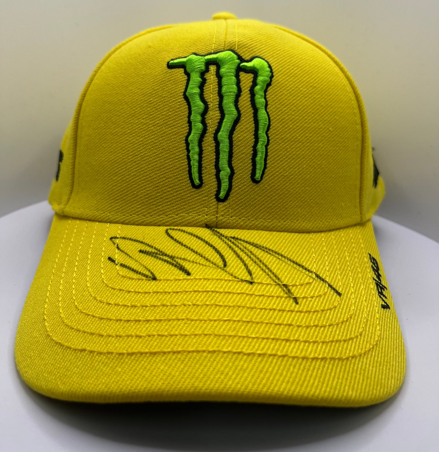 Valentino Rossi Signed Yellow Monster Energy MotoGP Cap with COA