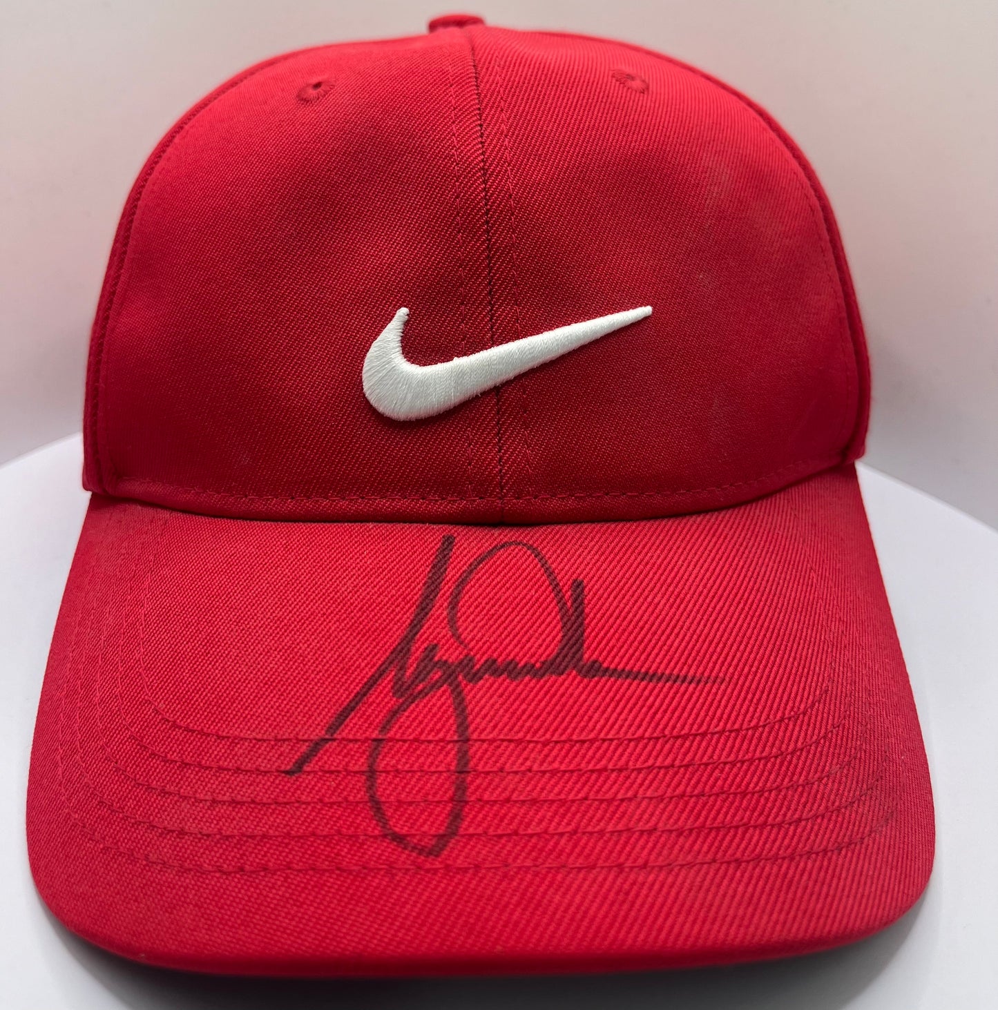 The 'GOAT' Tiger Woods Signed Red Nike Golf Cap with COA