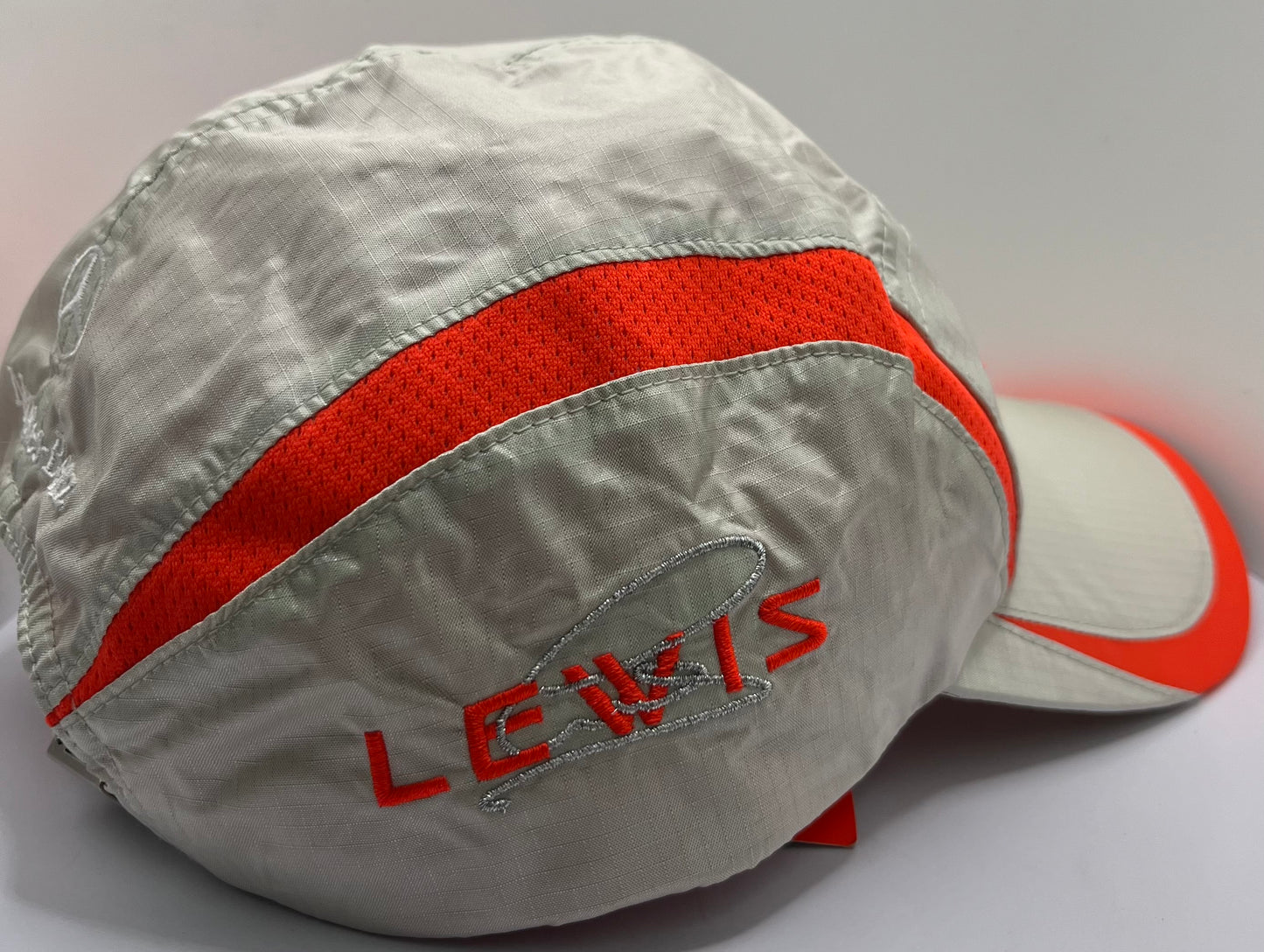 Formula One Legend Lewis Hamilton Signed Vodafone McLaren Mercedes Silver & Orange F1 Cap with COA