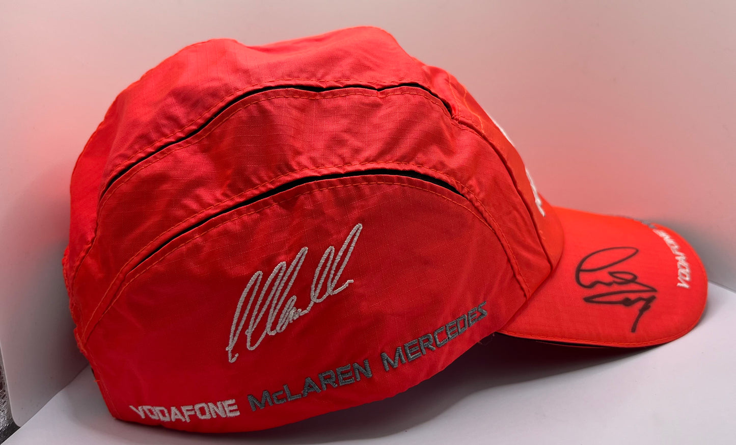 Formula One Legend Lewis Hamilton Signed Vodafone McLaren Mercedes Orange F1 Cap with COA