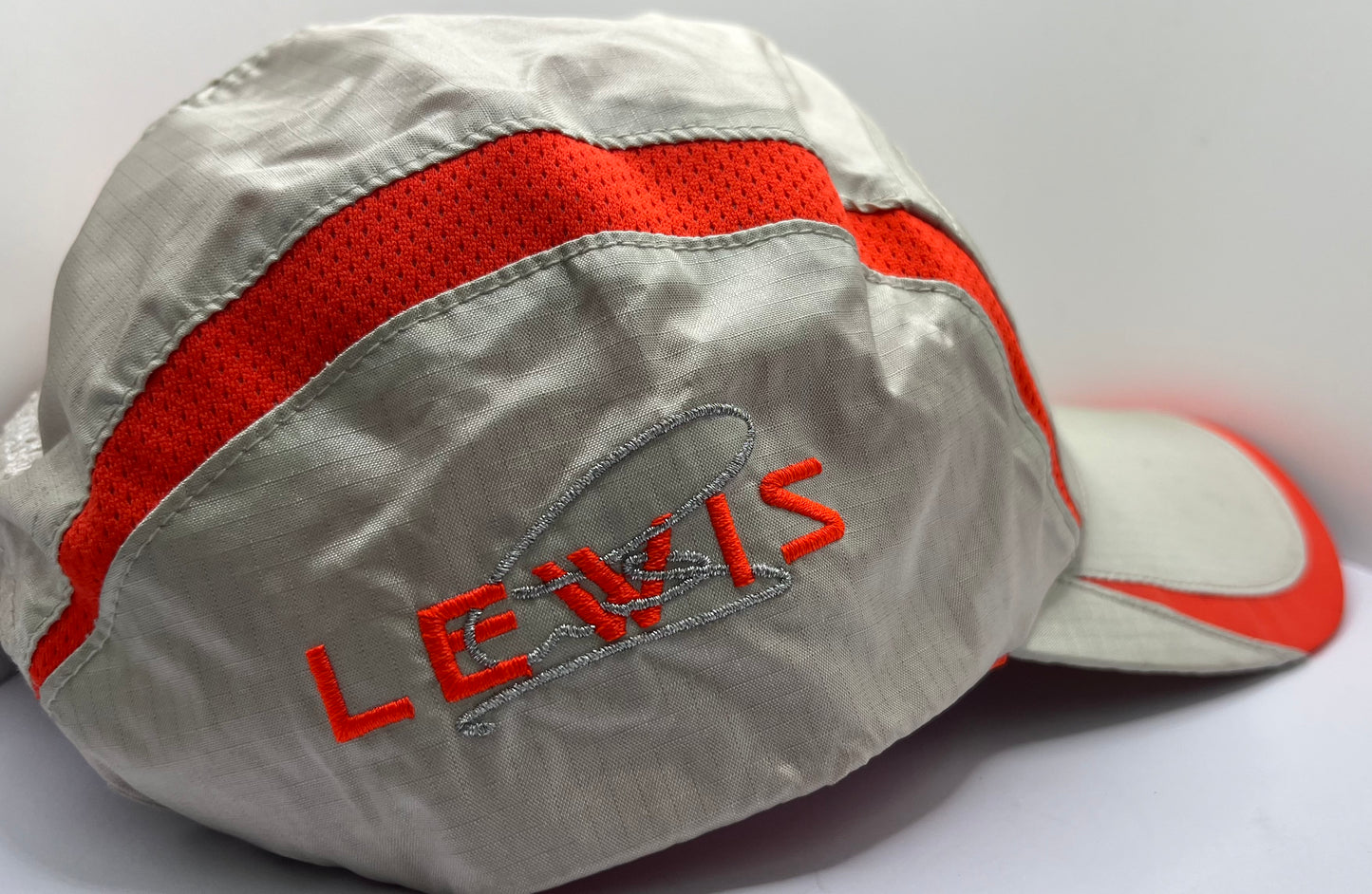 Formula One Legend Lewis Hamilton Signed Vodafone McLaren Mercedes Silver & Orange F1 Cap with COA