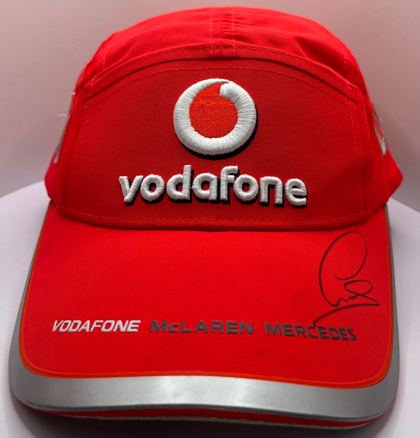Formula One Legend Lewis Hamilton Signed Vodafone McLaren Mercedes Red F1 Cap with COA