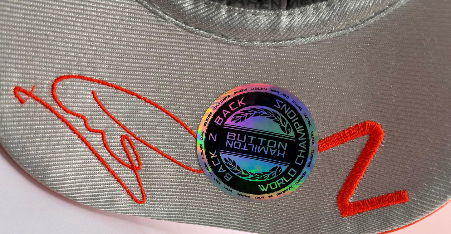 Formula One Legend Lewis Hamilton Signed Vodafone McLaren Mercedes Orange F1 Cap with COA