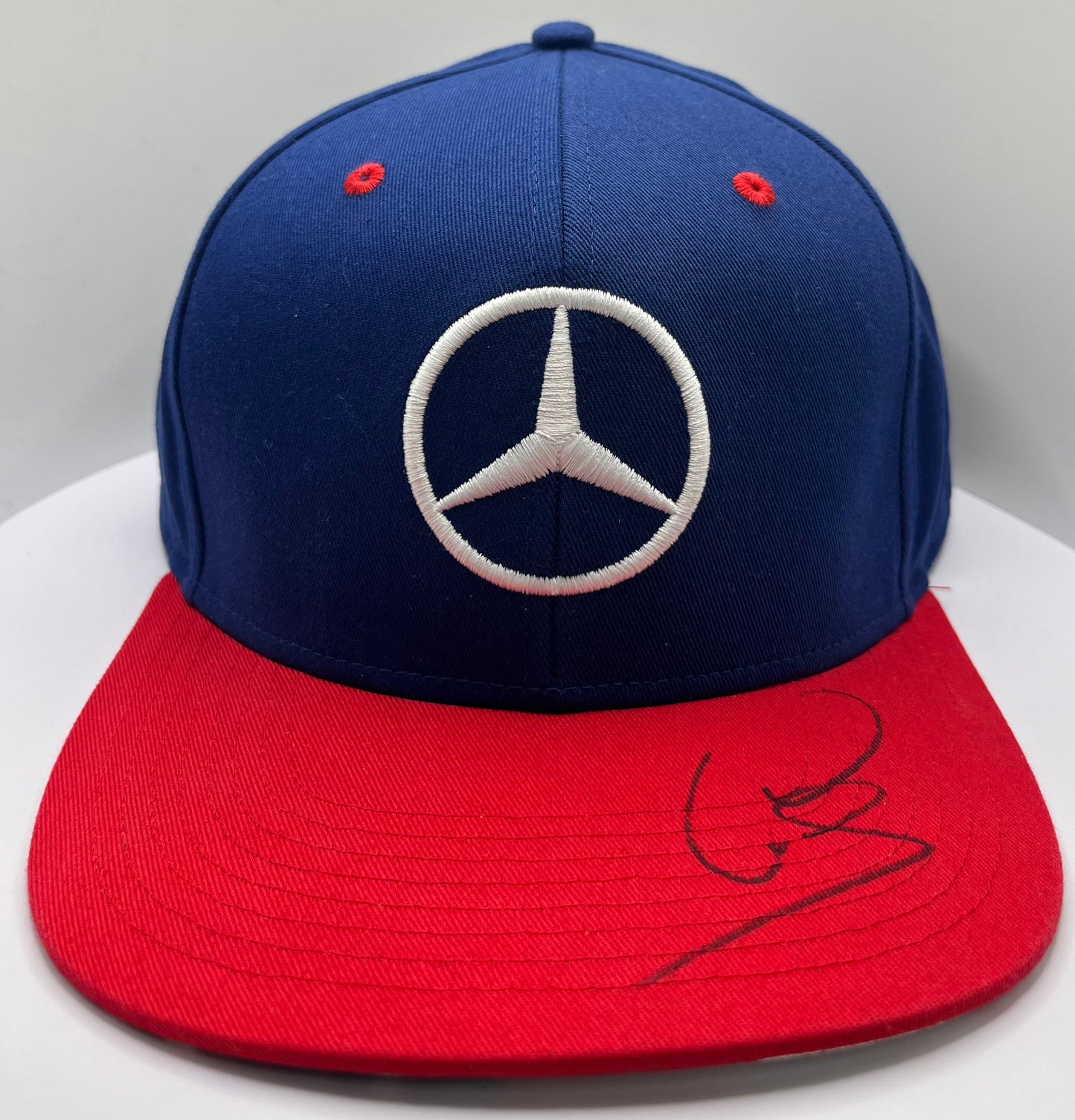 Lewis Hamilton Signed Mercedes AMG Petronas Red & Blue Flat-Brim F1 Cap with COA