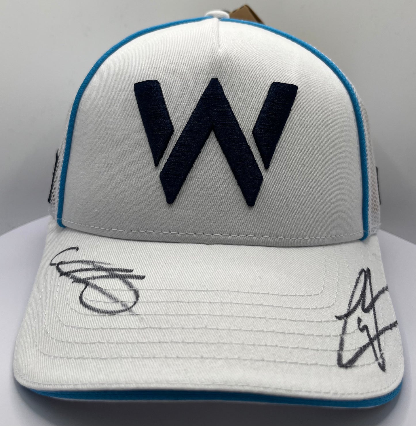 Alex Albon & Logan Sargeant - Formula One Williams Racing Drivers Signed White & Blue F1 Cap with COA