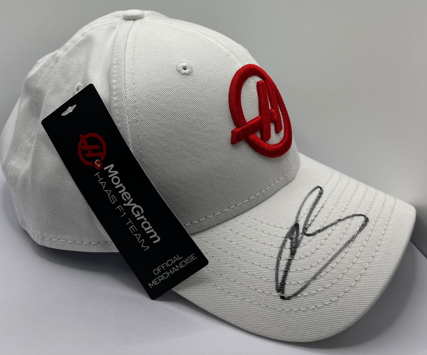 Oliver Bearman - Formula One MoneyGram Haas Driver Signed White & Red F1 Cap with COA