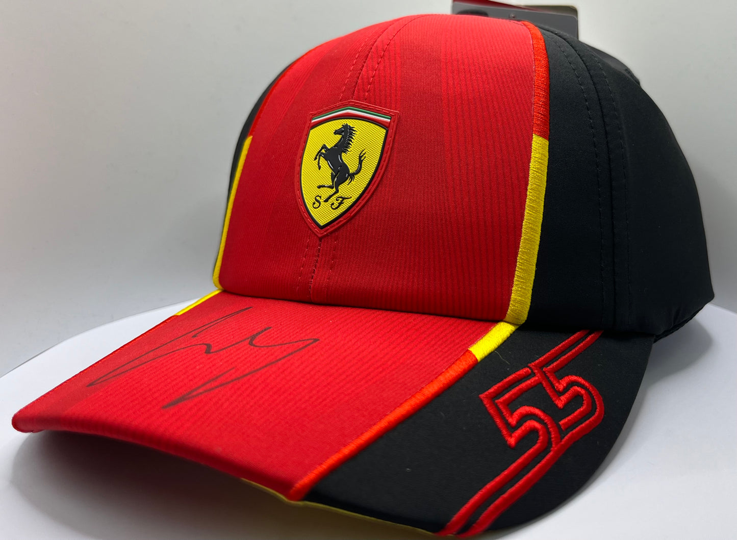 Carlos Sainz Signed Red & Black Ferrari F1 Cap with COA