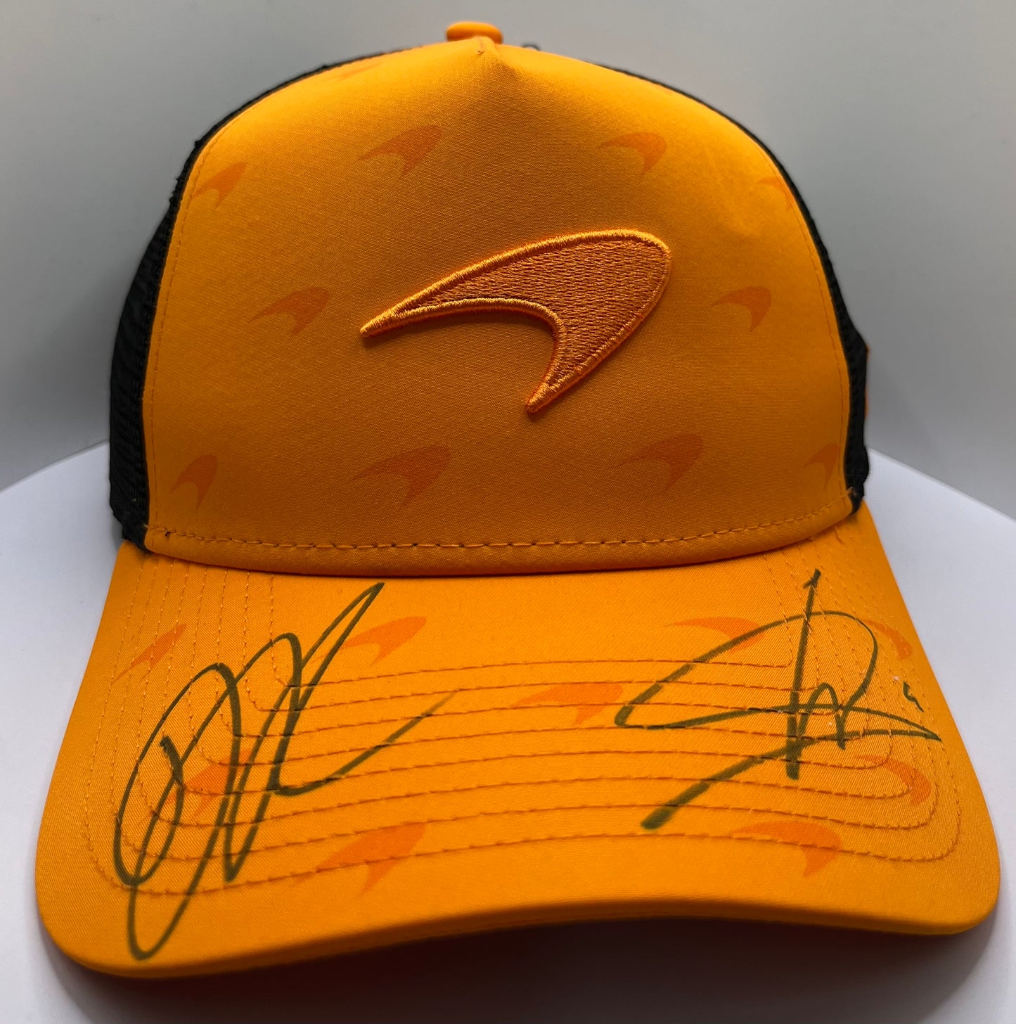 Lando Norris & Daniel Ricciardo - Formula One McLaren Drivers Signed Orange F1 Cap with COA
