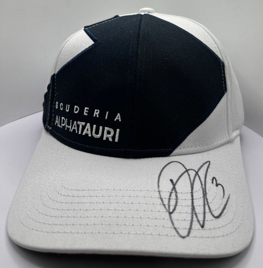 Daniel Ricciardo Signed Scuderia AlphaTauri Black & White F1 Cap with COA