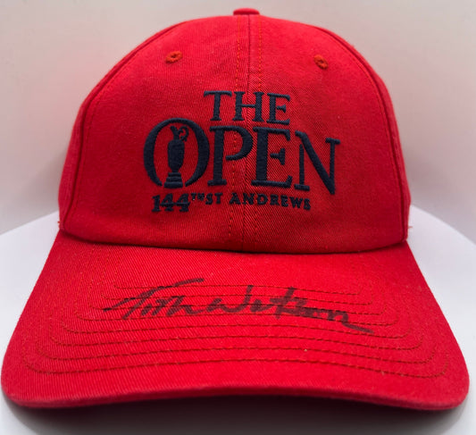 Tom Watson Signed 144th Open at St Andrews Red Golf Cap with COA