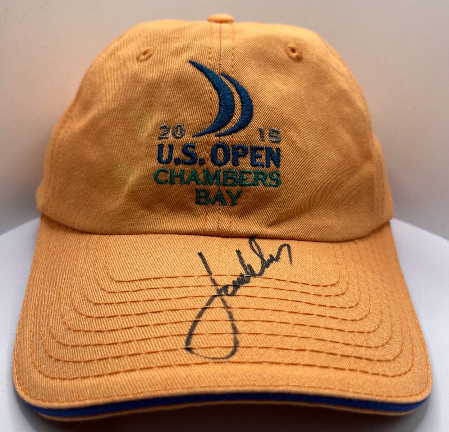 Jordan Spieth Signed 2015 US Open Orange Golf Cap with COA  - (Obtained in Person)