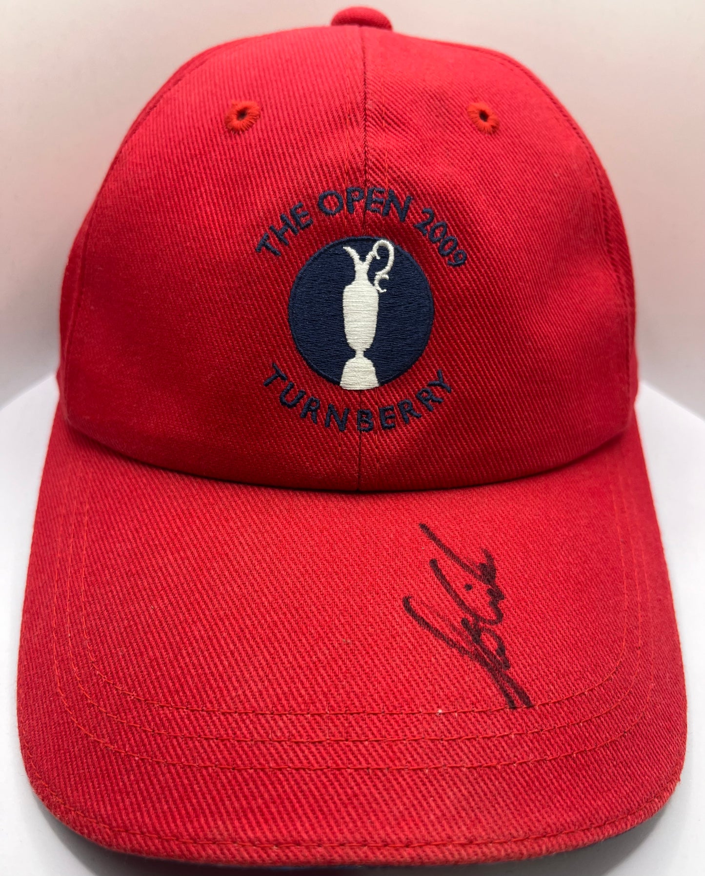 Stewart Cink Signed Red 2009 The Open at Turnberry Golf Cap with COA