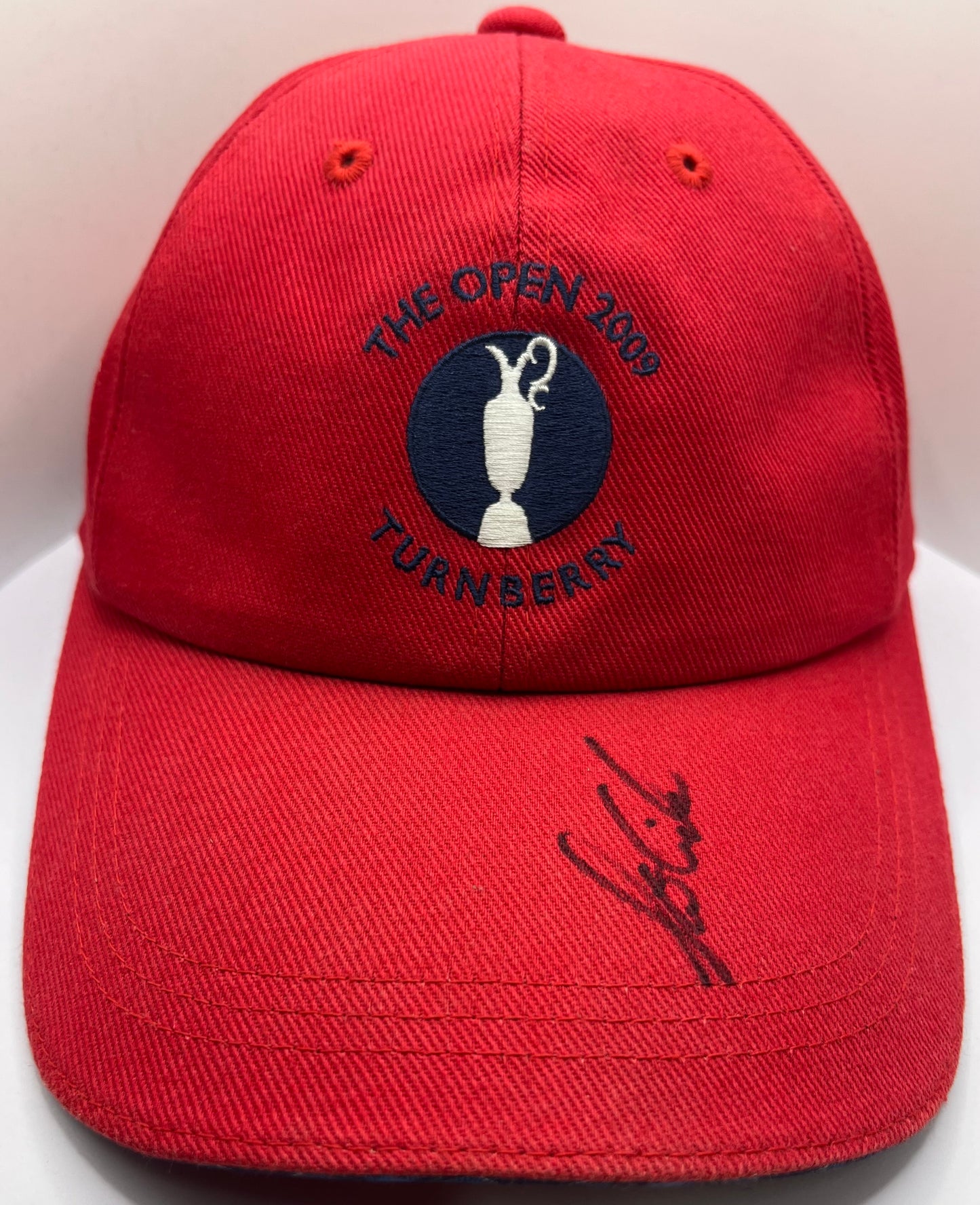 Stewart Cink Signed Red 2009 The Open at Turnberry Golf Cap with COA