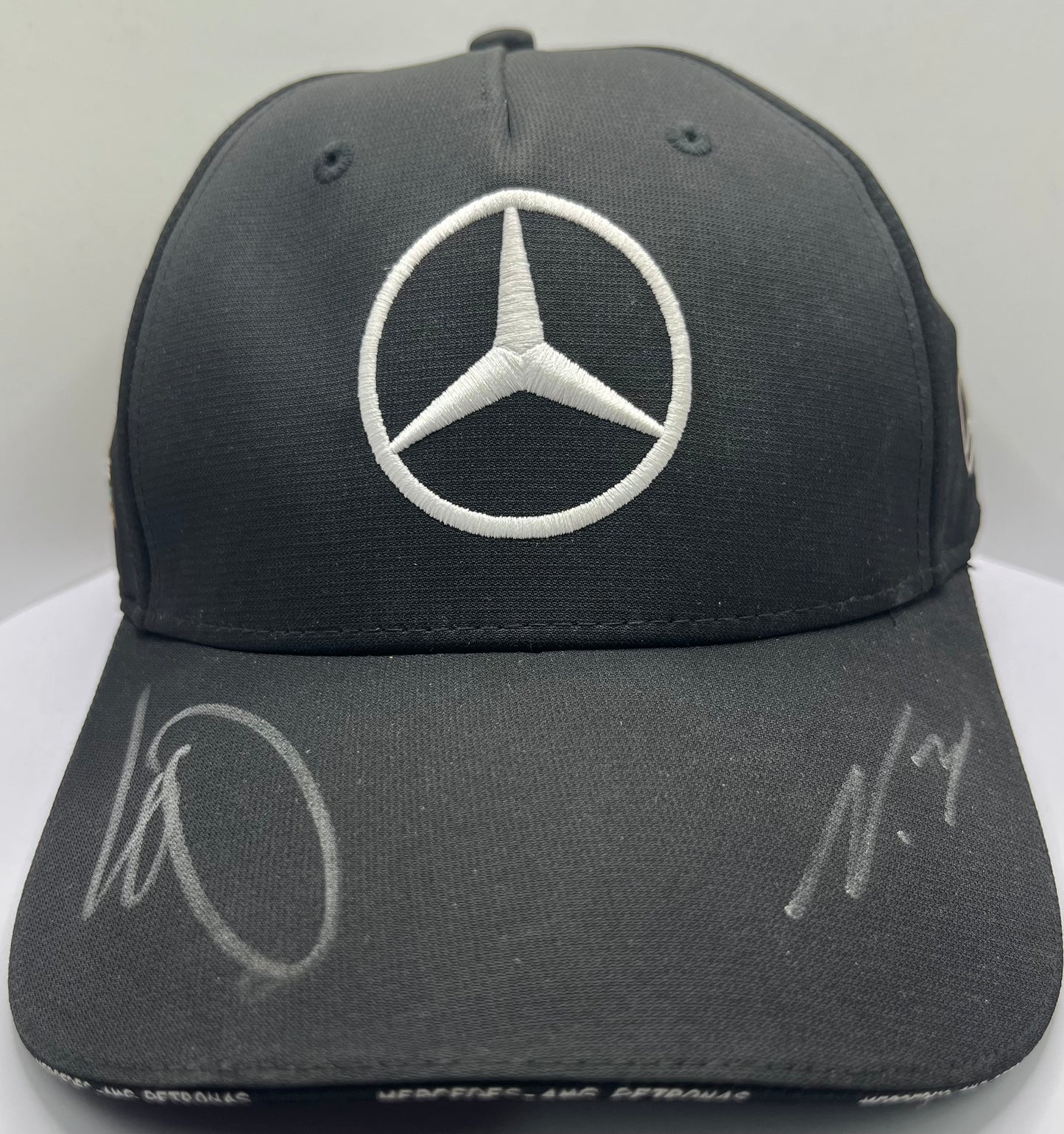 Lewis Hamilton & Valtteri Bottas Signed Mercedes AMG Petronas Black F1 Cap with COA