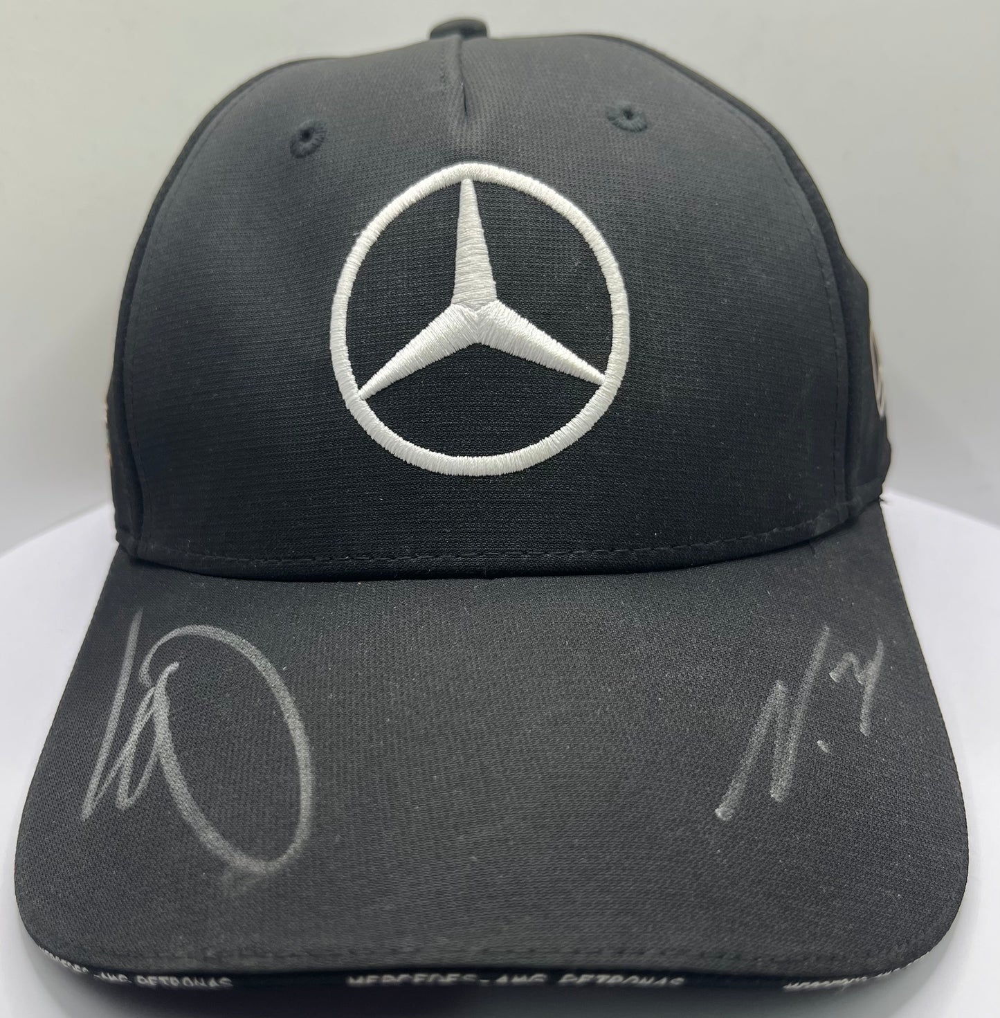 Lewis Hamilton & Valtteri Bottas Signed Mercedes AMG Petronas Black F1 Cap with COA