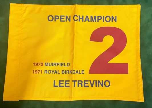 Lee Trevino Two-Time Open Golf Champion Unsigned Golf Flag (Yellow)