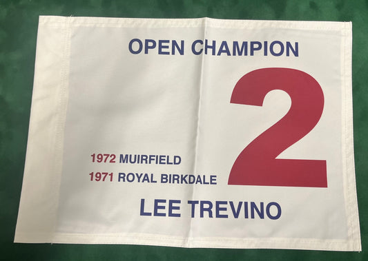 Lee Trevino Two-Time Open Golf Champion Unsigned Golf Flag (White)
