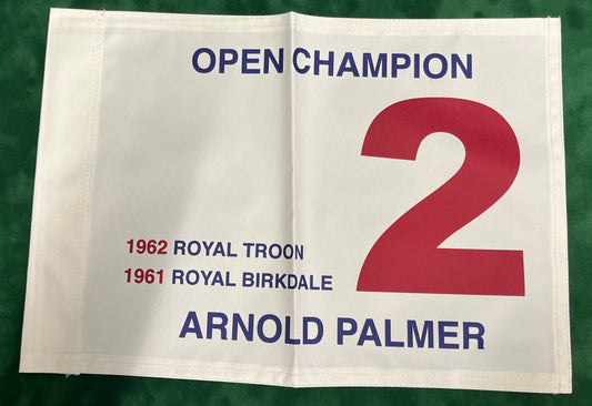 Arnold Palmer Two-Time Open Golf Champion Unsigned Golf Flag (White)