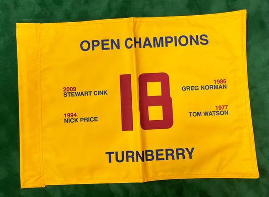 Open Champions at Turnberry (1977-2009) Unsigned Golf Flag (Yellow)