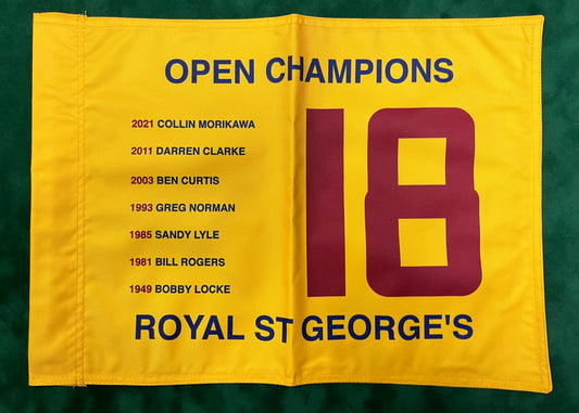 Open Champions at Royal St George's (1949-2021) Unsigned Golf Flag (Yellow)