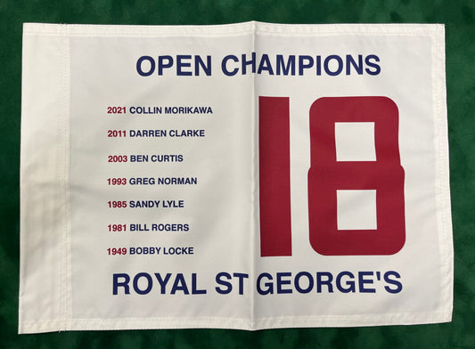 Open Champions at Royal St George's (1949-2021) Unsigned Golf Flag (White)